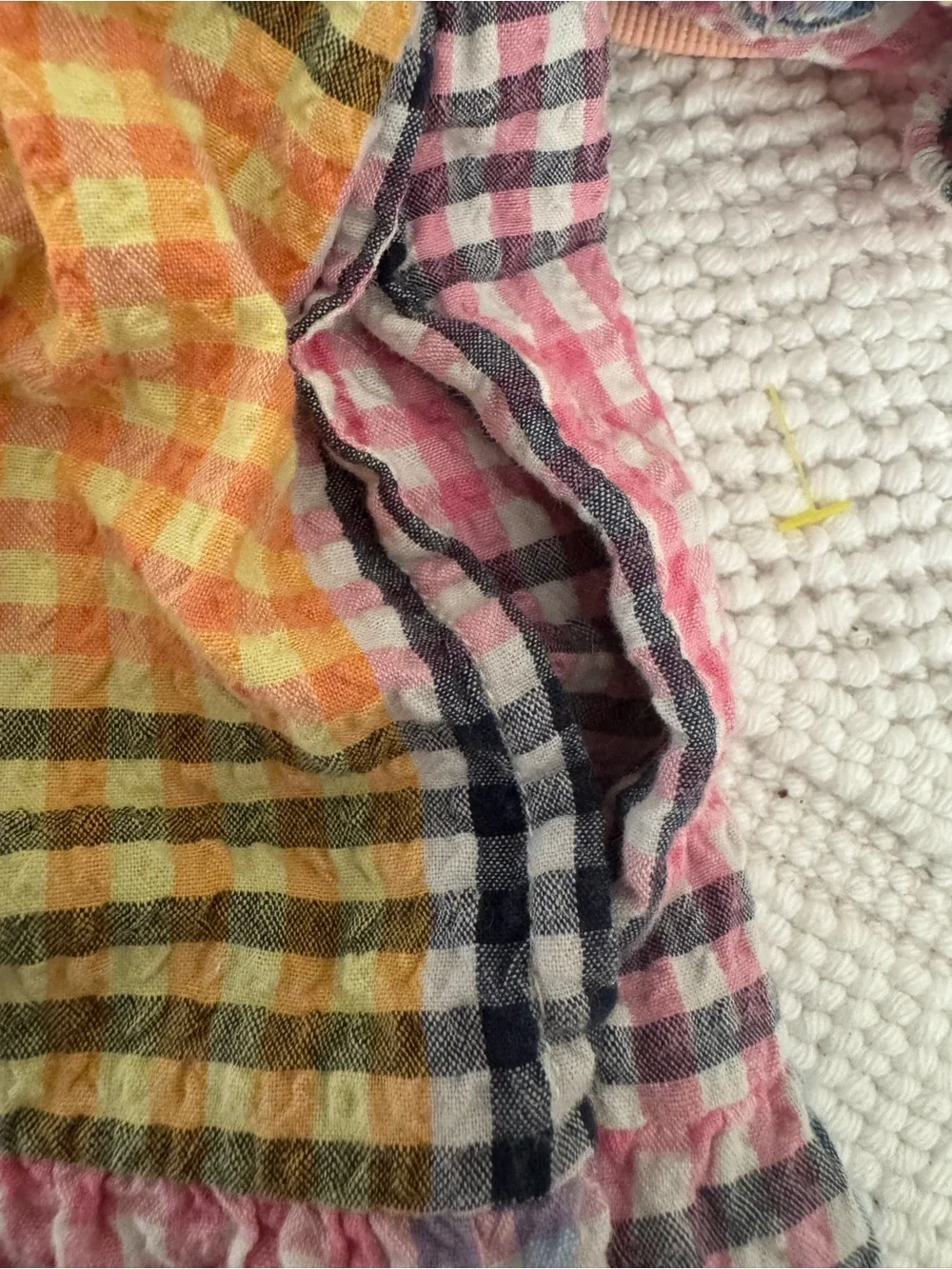 Free Assembly Girls Patchwork Gingham Dress XS 4/5 Multicolor